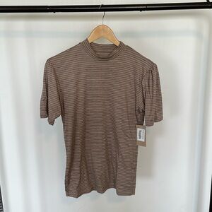 Albion Puff Sleeve Tee, Taupe Stripe